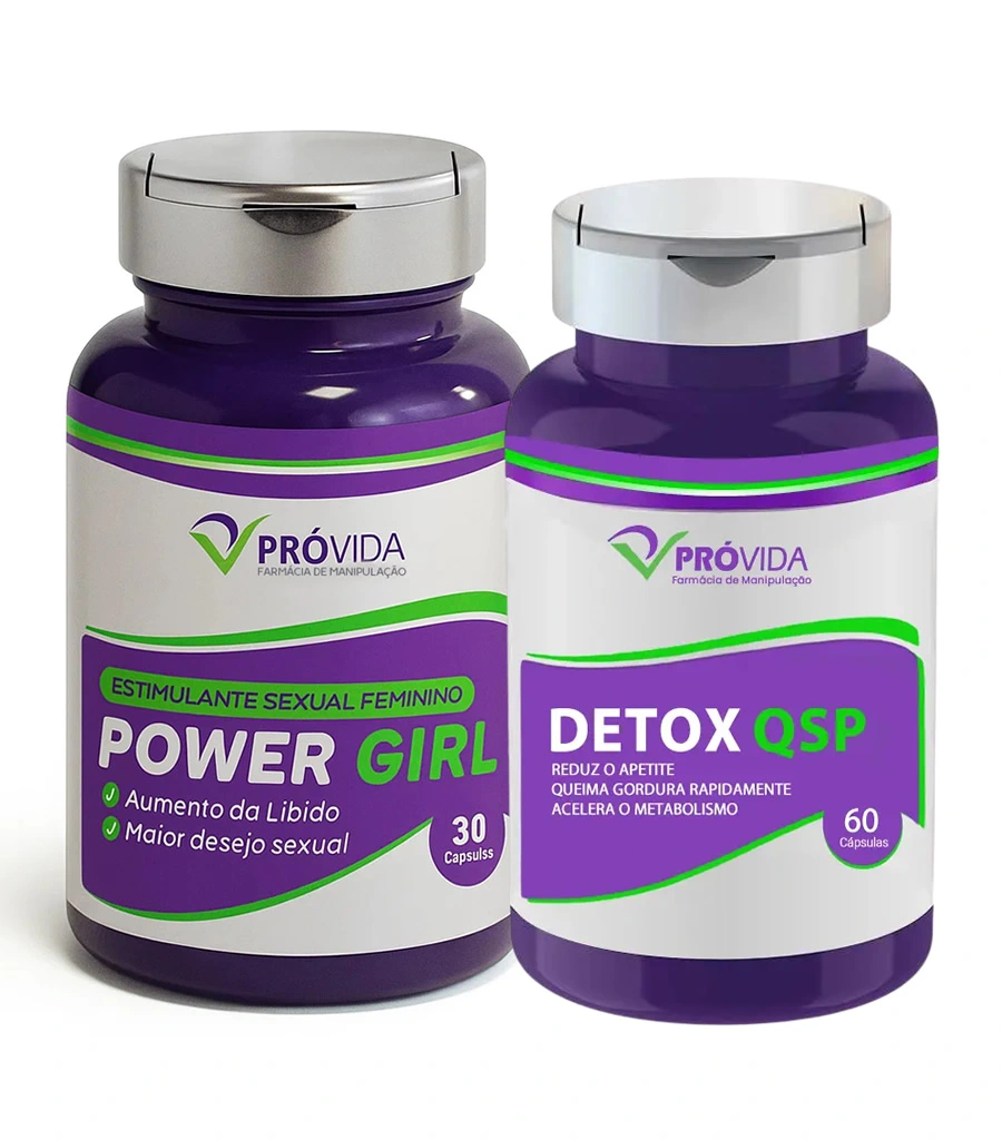 Power Girl (Estimulante Feminino) - 30 Cápsulas com Detox QSP - 60 Cápsulas